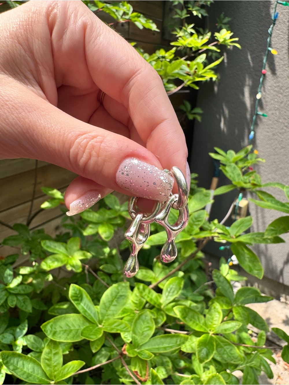 Pilgrim silver-plated convertible hoop and charm earrings